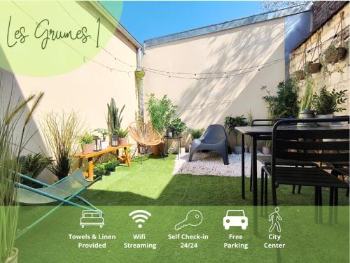 Les Grumes Centre Ville Jardin Self Check In Freewifi Netflix in Compiegne, France