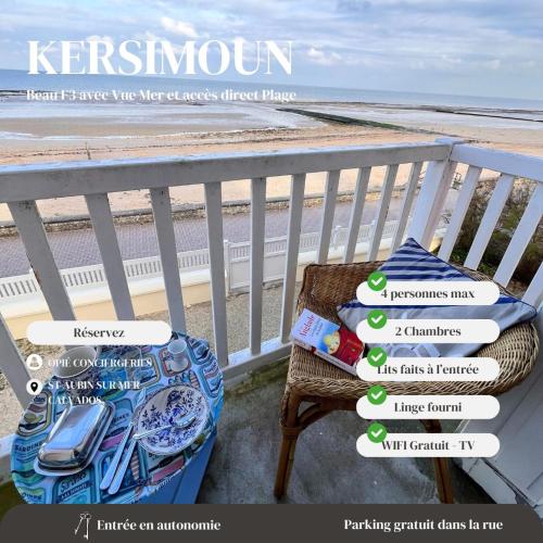 Kersimoun F3 Spacieux 1er Et Face Mer & Plage — hotel in Saint-Aubin-Sur-Mer