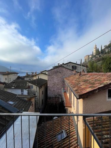 A Jump Into Morcote in Unknown City, Switzerland