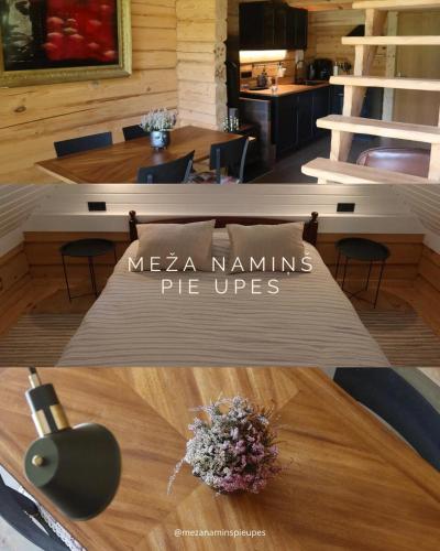 Meža namiņš pie upes in Unknown City, Latvia