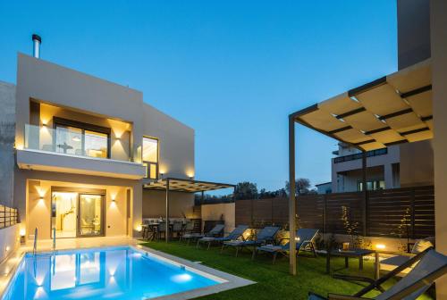 New Modern Villas with Private Pools And Walking Distance To Beach — 4-Star Luxury Hotel in Panormos, Greece