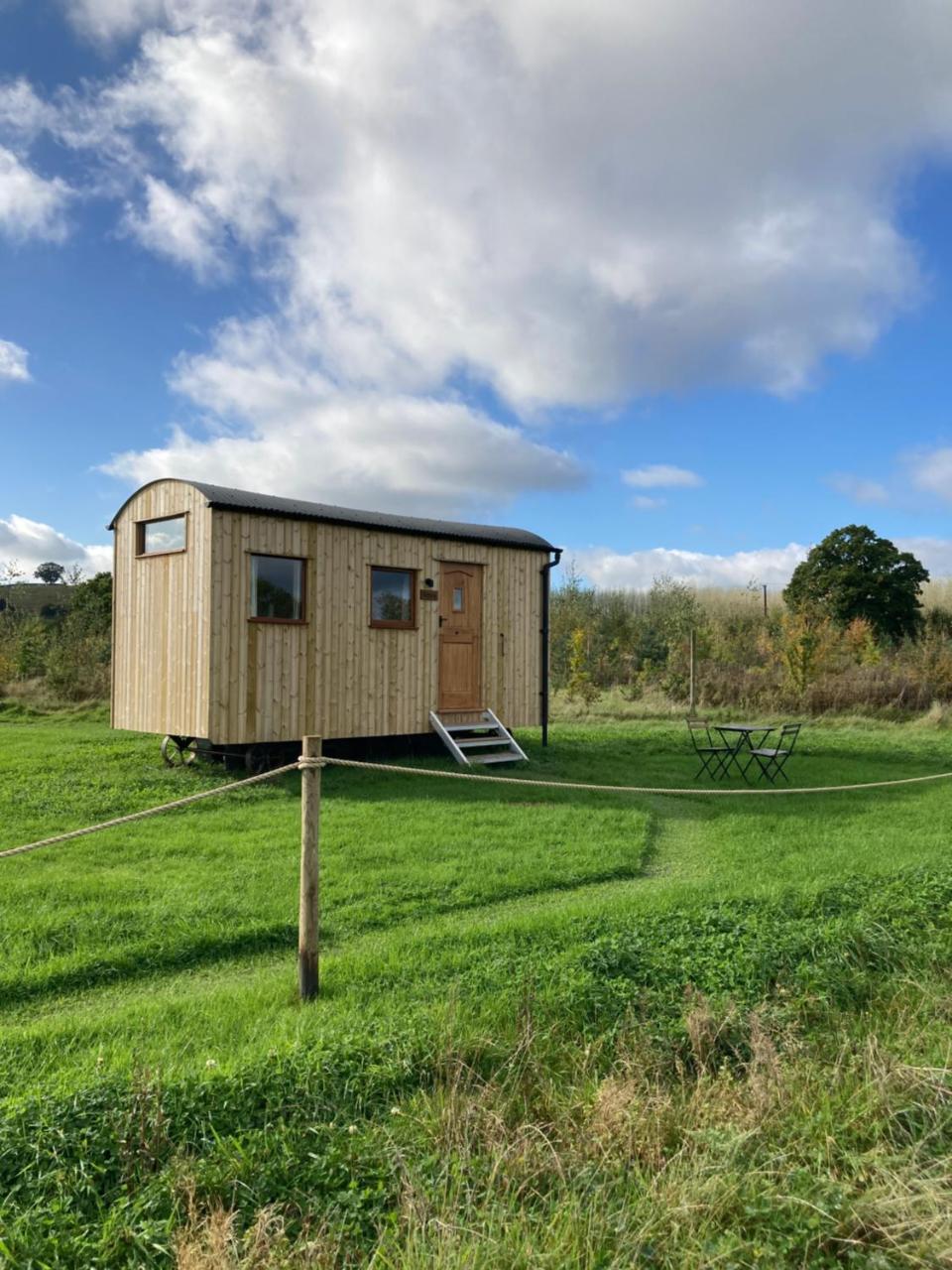 Shepherd’s Huts in Barley Meadow at Spring Hill Farm in Oxford, United Kingdom