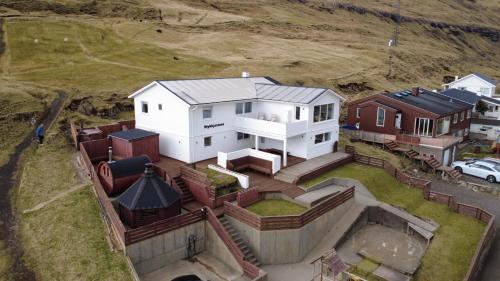 Stykkjastova view and positioning in Unknown City, Faroe Islands