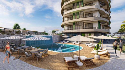 Stylish 1BR Flat Pool View & 10 min Walk to Beach — 4-Star Luxury Hotel in Alanya, Turkey