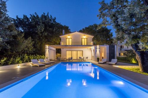 Villa VENTURA with private 45 sqm swimming pool 4 bedrooms gym game room — 4-Star Luxury Hotel in Srinjine, Croatia