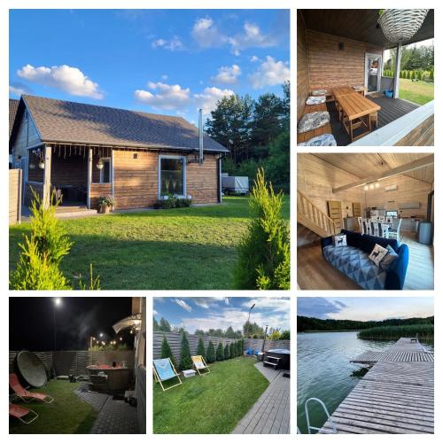 Mazury Dom Oluś nad jeziorem Sasek Wielki z gorącą balia z funkcją jakuzzi in Szczytno, Poland