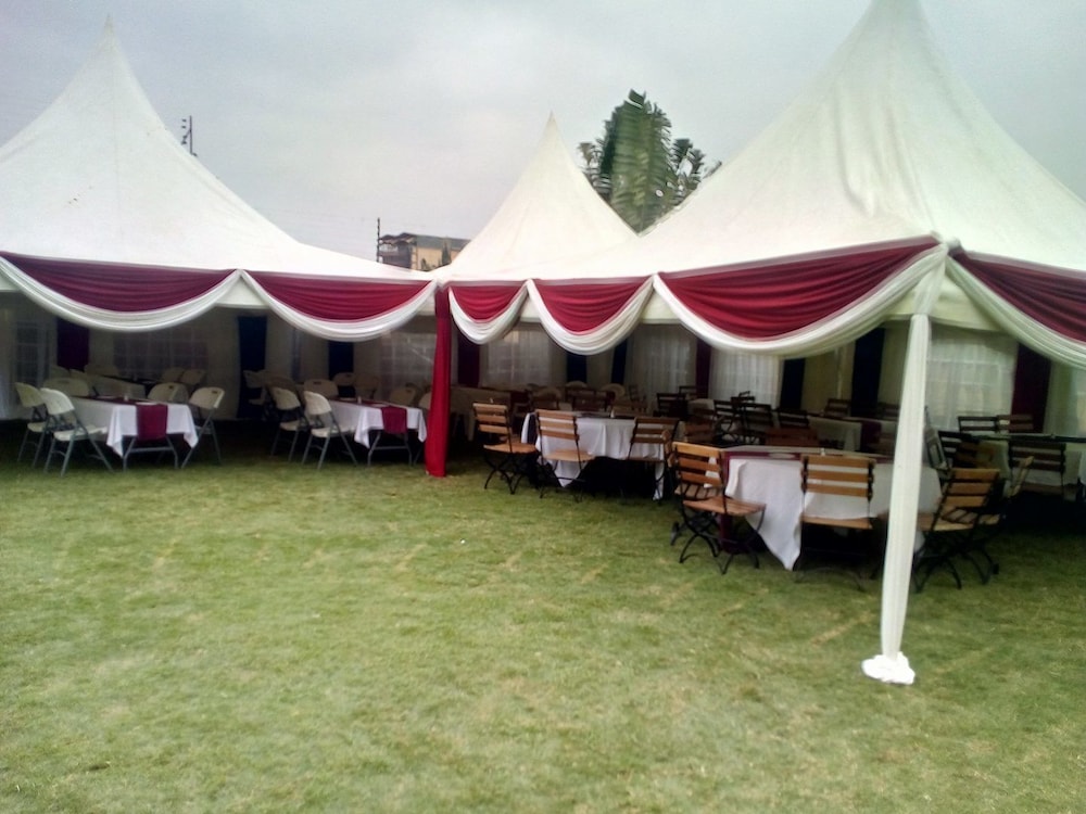 Outdoor banquet area