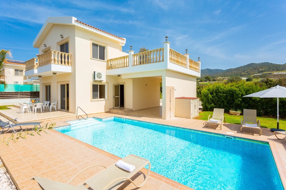 Villa Rose Large Private Pool Walk to Beach Sea Views A C Wifi 2184
