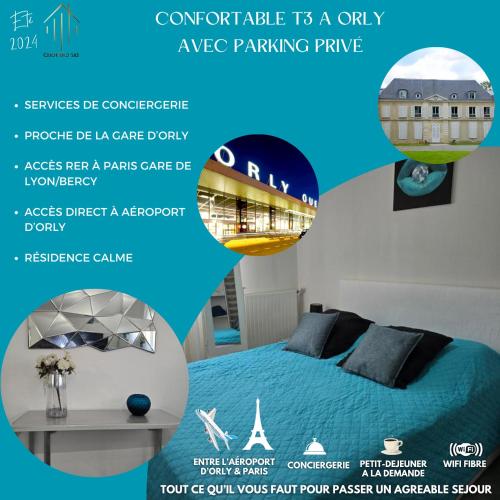 Sejour a Orly a 12 Minutes D'orly Airport Et de Paris 14eme Aux Reflets Pastels — hotel in Orly
