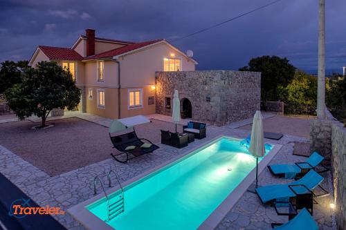 Luxury and modern villa with pool near beach by Traveler tourist agency Krk ID 2138 — 4-Star Luxury Hotel in Krk, Croatia