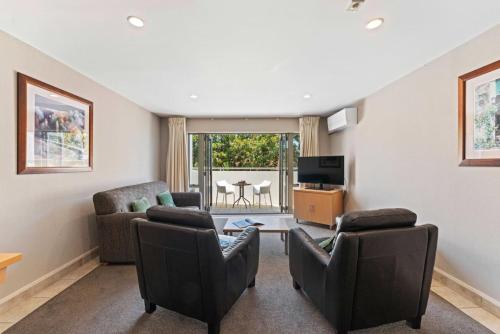 Lake pool and Taupo town in Taupo, New Zealand