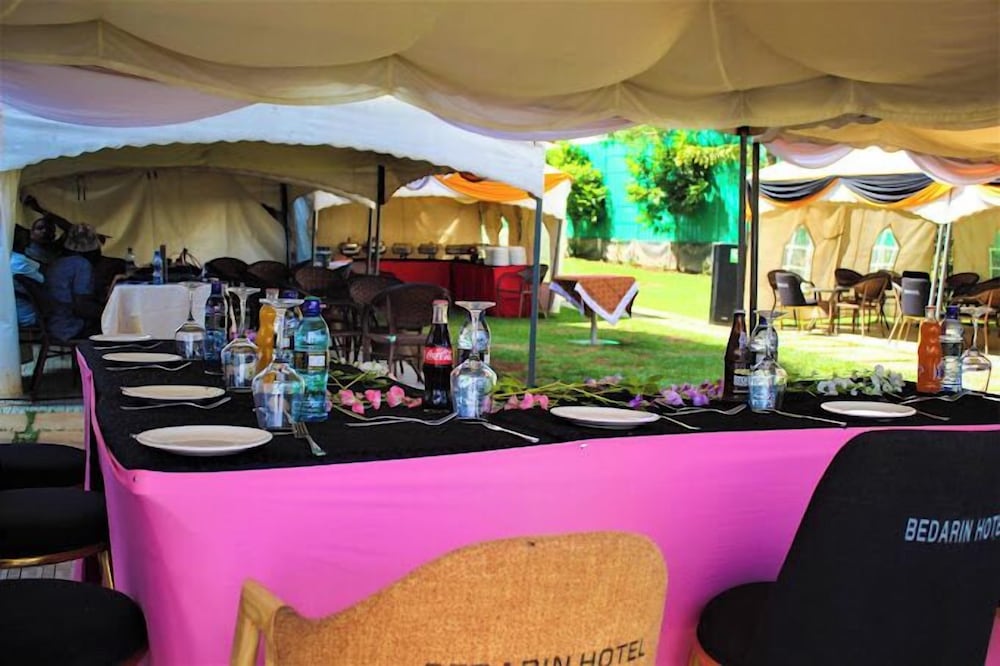 Outdoor banquet area