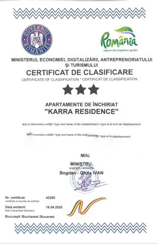 Karra Residence Timisoara autorizat Ministerul Turismului — 4-Star Luxury Hotel in Timisoara, Romania