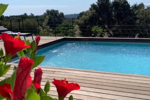 Villa Le Figuier 6 pers piscine chauffée 2 min plage en voiture — 4-Star Luxury Hotel in Zonza, France