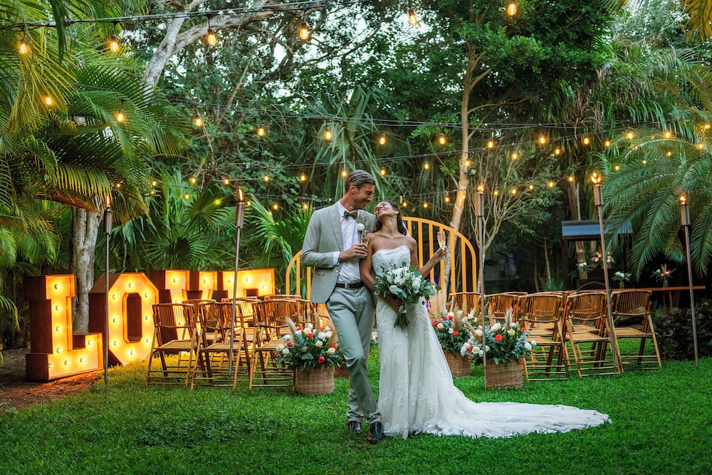Outdoor wedding area