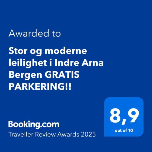 Stor og moderne leilighet i Indre Arna Bergen GRATIS PARKERING — 4-Star Luxury Hotel in Bergen, Norway
