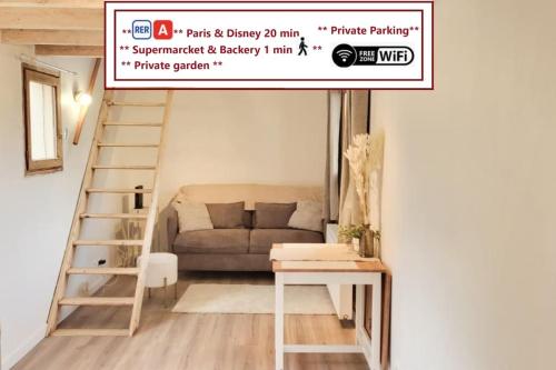 Le Petit Noisy Entre Paris Et Disney Proche Centrex Avec Jardin Privatif Et Parking — hotel in Noisy-Le-Grand