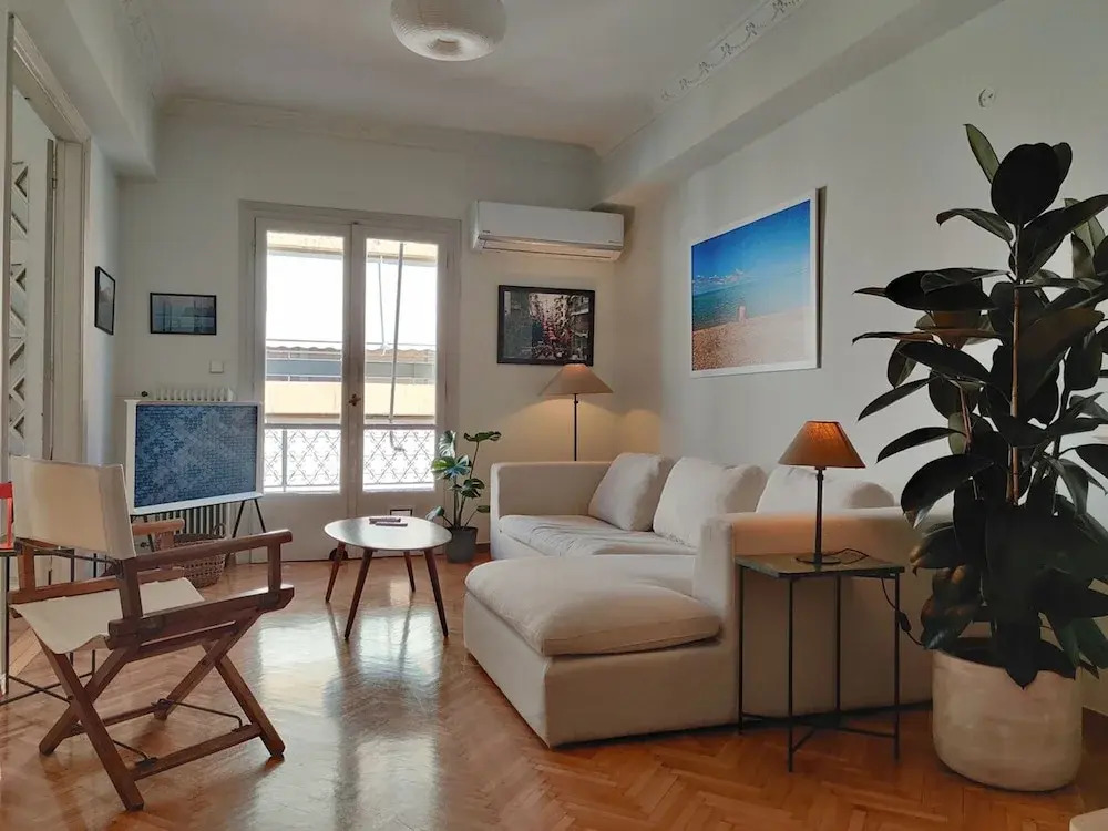 Stylish 1BR Apt with Retro Kitchen View Balcony — 4-Star Luxury Hotel in Athens, Greece