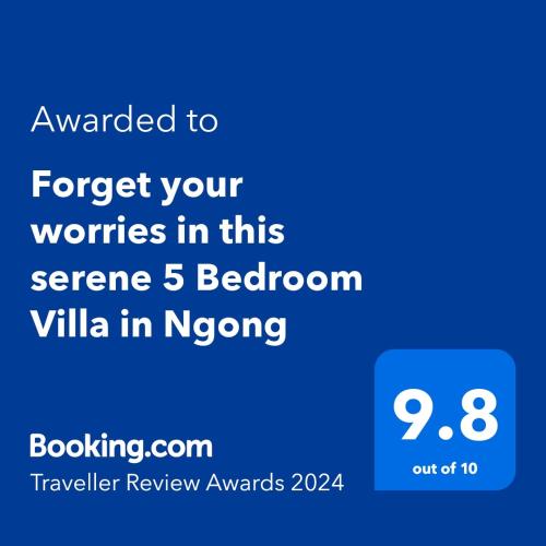 Forget your worries in this serene 5 Bedroom Villa