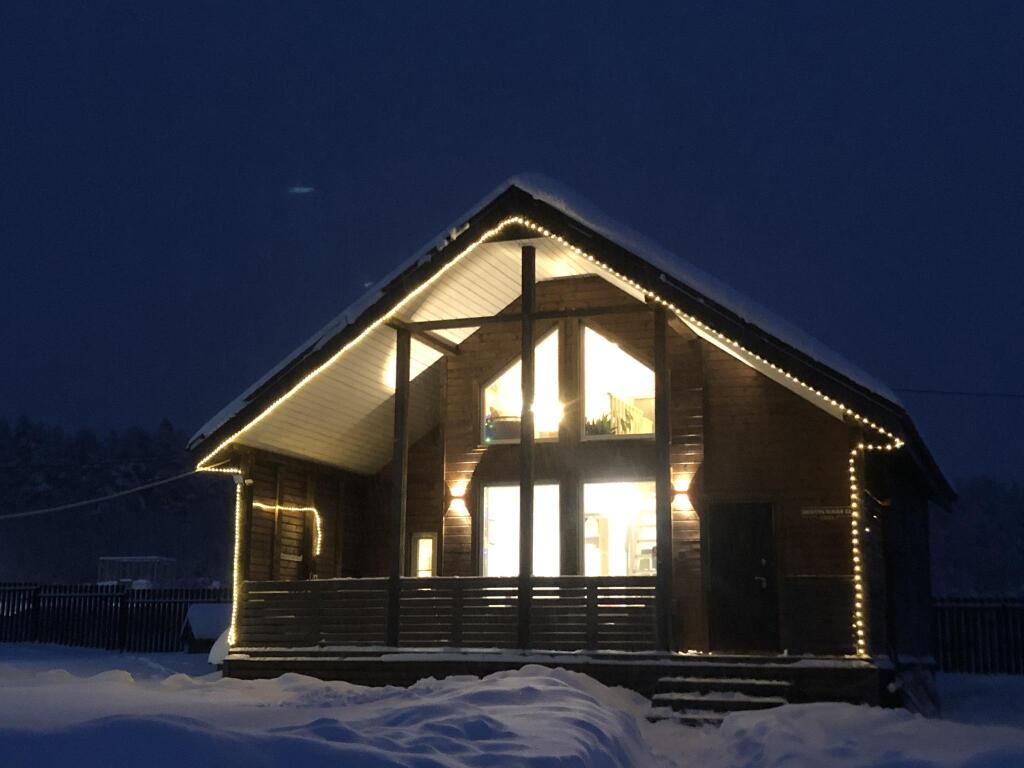 Sleepy bay with sauna and font in Sortavala, Russia
