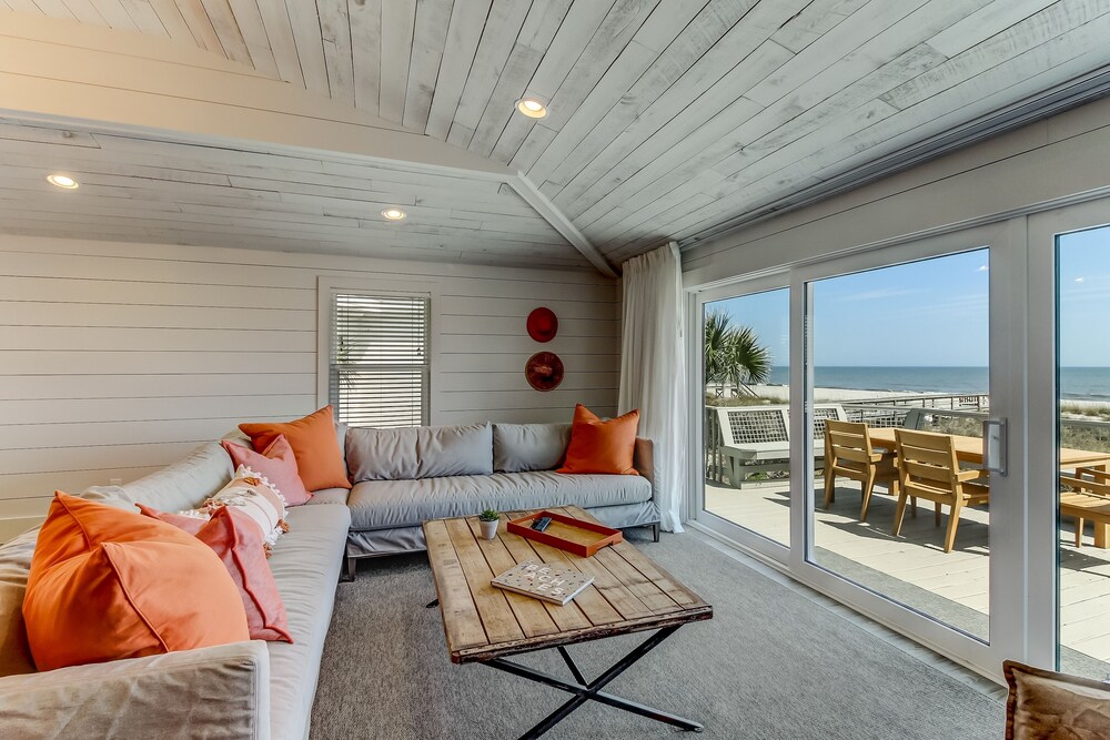 Yellow Oceanfront Hotel Room With Spectacular View of Atlantic Ocean by Redawning in Fernandina Beach, United States