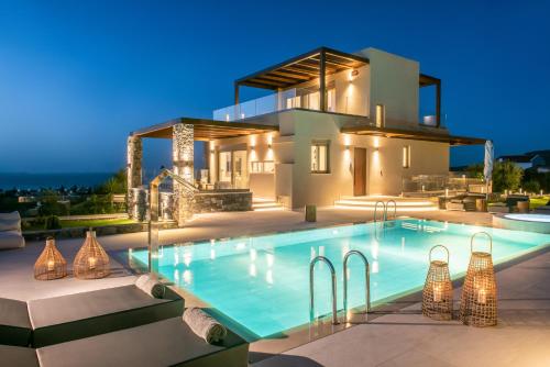 Kymo Instyle Villa Sea view Private pool Jacuzzi — 4-Star Luxury Hotel in Kokkini Chani, Greece