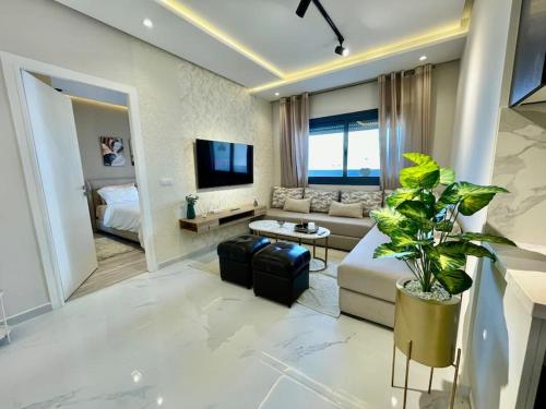 Central Large Suite with Balcony & Beach view — 4-Star Luxury Hotel in Tangier, Morocco