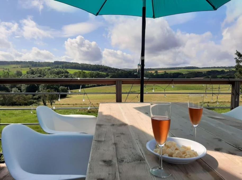 Huis met zonneterras tuin en panoramisch uitzicht — hotel in Wellin