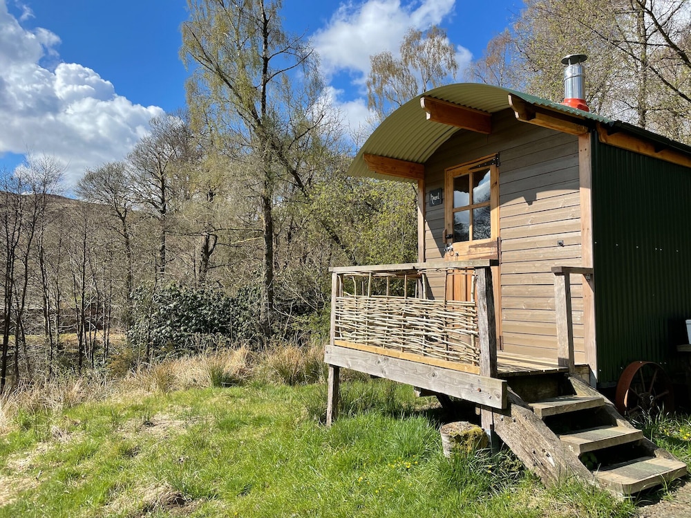 Cosy Woodland off Grid Shepherds Hut Hazel — hotel in Castle Douglas