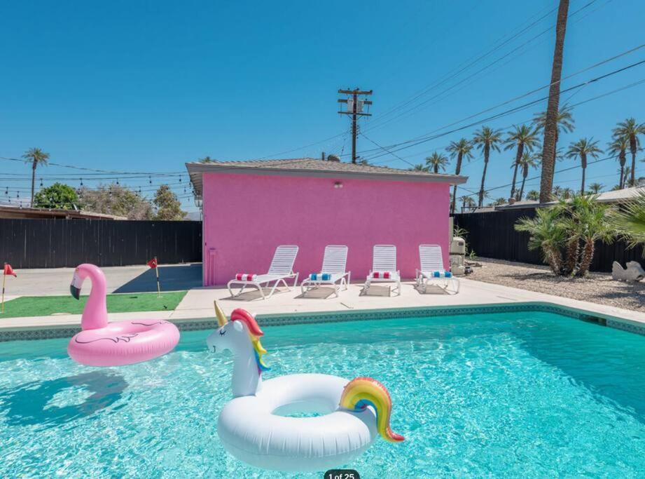 The Pink Cactus Desert Retreat Luxe Pool Golf & Game Room in Indio, United States