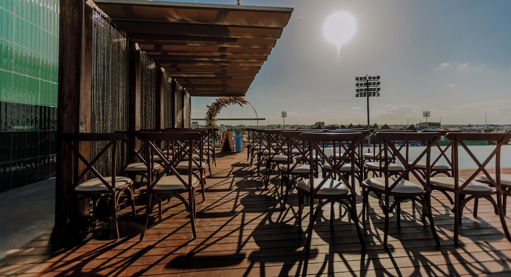 Outdoor banquet area