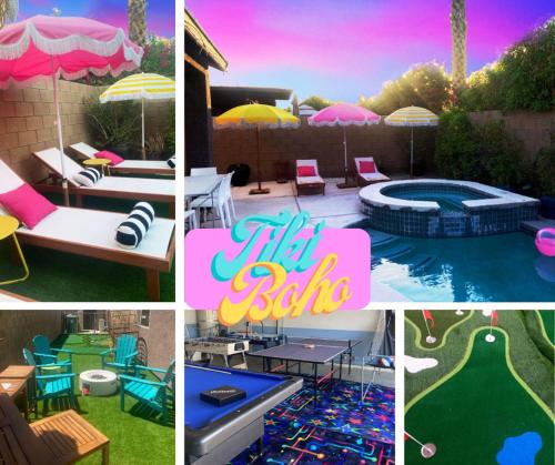 Tiki Boho Pool Spa Arcade Golf & TikiBar Sleeps16 in Indio, United States