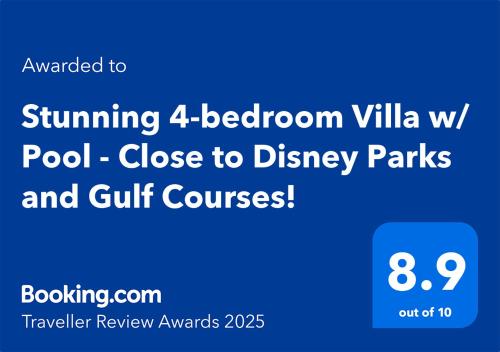 Stunning 4 bedroom Villa w Pool Close to Disney Parks and Gulf Courses — 4-Star Luxury Hotel in Davenport, United States