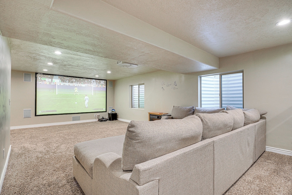 Home Theater & Patio: South Jordan Basement Unit — 4-Star Luxury Hotel in South Jordan, United States
