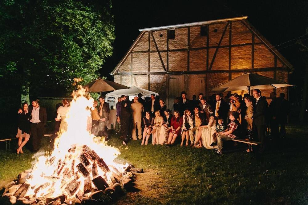Outdoor banquet area