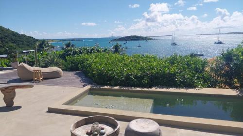 Palm Blue Caribbean Pinel Bay in Unknown City, Saint Martin