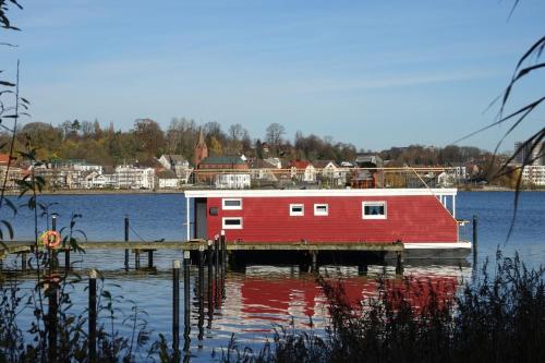Hausboot Flying Dutchman Mit Dachterrasse In Schleswig Am Ostseefjord Schlei — Schleswig
