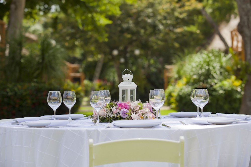 Outdoor banquet area