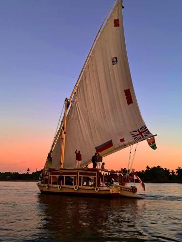 Aswan Felucca sailing boat and Hotel in Aswan, Egypt