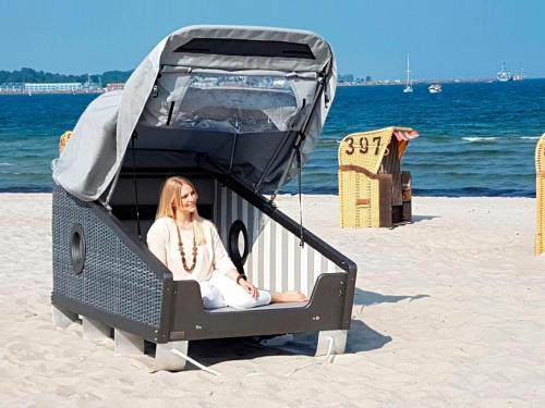 Schlafstrandkorb Nord Höhe Jungfernstieg in Eckernfoerde, Germany