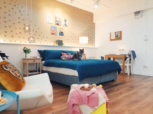Double Studio Private Bath & Balcony Shared Kitchen with Local Family by Pillows & Purrs