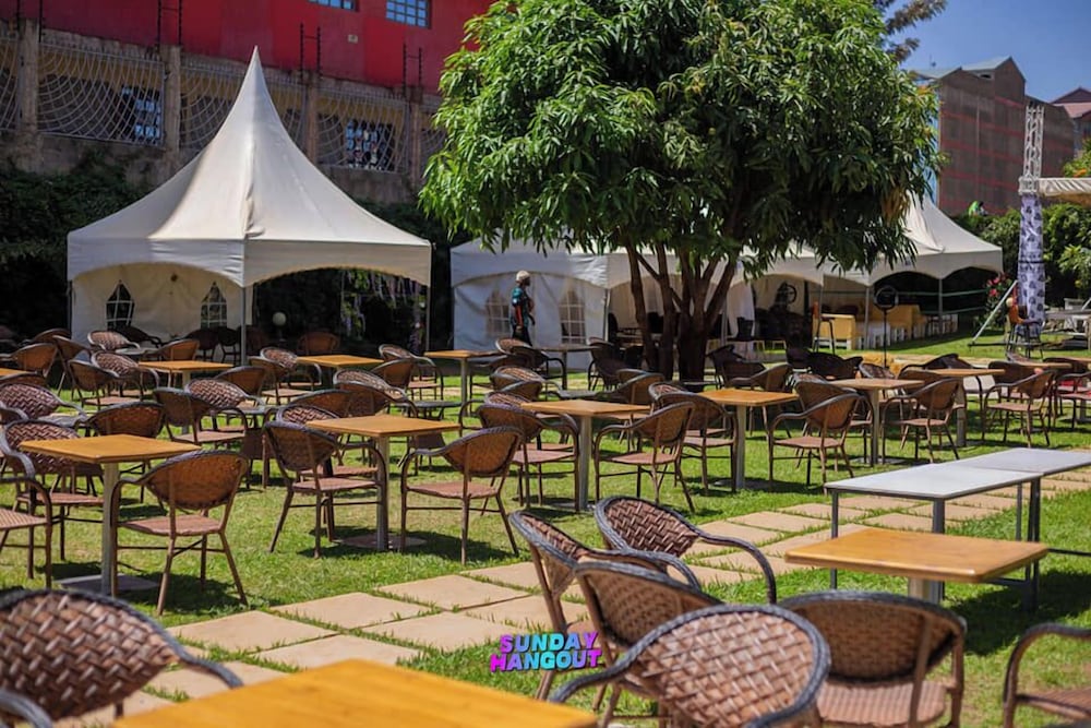 Outdoor banquet area