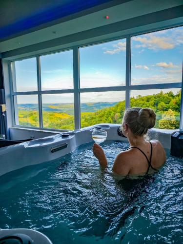 Private wellness with panoramic view sauna & jacuzzi — 4-Star Luxury Hotel in Maribor, Slovenia