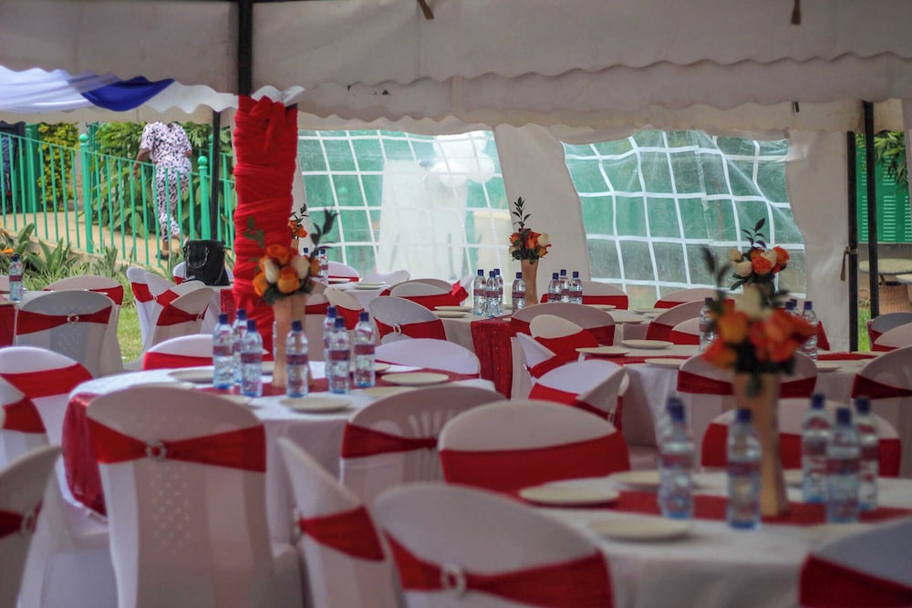 Outdoor banquet area