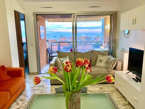 2 Room Flat with Sea View Private Parking Swimming Pool And AC