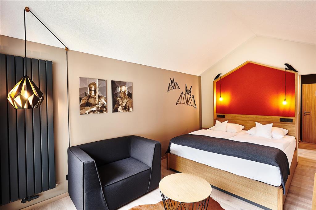 Our rooms with balcony, floor-to-ceiling windows and the best view of the castle and nature.