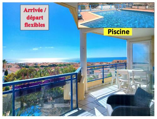 Plain Pied Terrasse Piscine Pleine Vue Mer Plage a 6′ a Pied Parking Wifi in Fleury, France