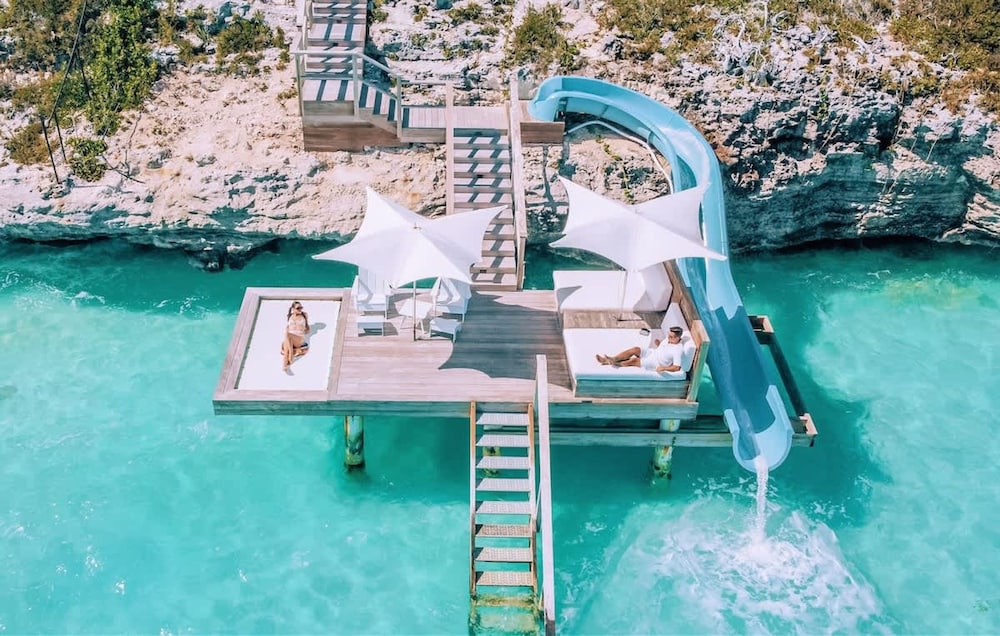 Private Oceanfront Luxury Infinity Pool Slide in Providenciales, Turks and Caicos Islands