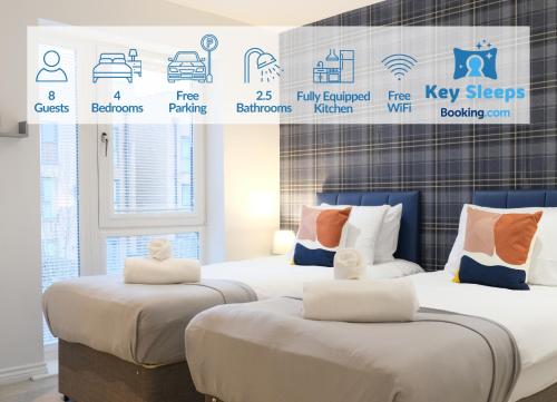 Prime Location 4 Bedroom 3 Bathroom House Sleeps up to 8 Free Parking Fast Wifi Balcony Smart TV and Private Garden by Yoko Property — 4-Star Luxury Hotel in Milton Keynes, United Kingdom