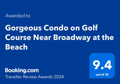 Peaceful Myrtlewood Condo Ideal for Small Families & Golf Lovers — 4-Star Luxury Hotel in Myrtle Beach, United States
